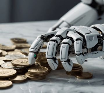 Futuristic-robot-interacting-with-money 1